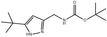 Carbamic acid, N-[[5-(1,1-dimethylethyl)-1H-pyrazol-3-yl]methyl]-, 1,1-dimethylethyl ester Struktur