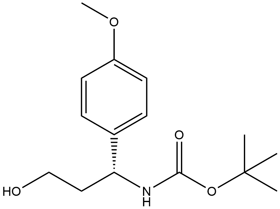 tert-butyl (R)-(3-hydroxy-1-(4-methoxyphenyl)propyl)carbamate Struktur