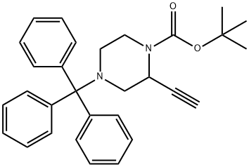 1-Piperazinecarboxylic acid, 2-ethynyl-4-(triphenylmethyl)-, 1,1-dimethylethyl ester Struktur