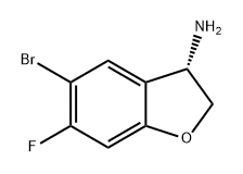 3-Benzofuranamine, 5-bromo-6-fluoro-2,3-dihydro-, (3S)- Struktur