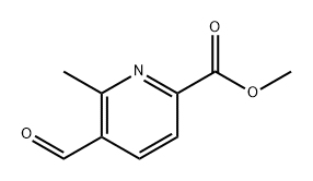 2-Pyridinecarboxylic acid, 5-formyl-6-methyl-, methyl ester Struktur