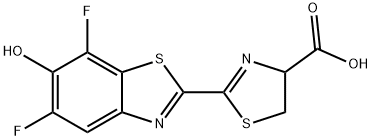 4-Thiazolecarboxylic acid, 2-(5,7-difluoro-6-hydroxy-2-benzothiazolyl)-4,5-dihydro- Struktur