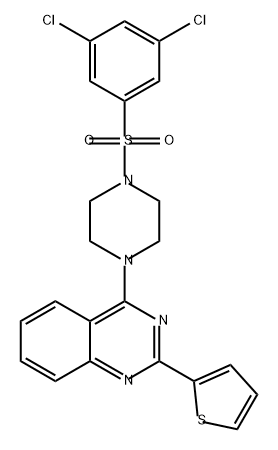 Quinazoline, 4-[4-[(3,5-dichlorophenyl)sulfonyl]-1-piperazinyl]-2-(2-thienyl)- Struktur