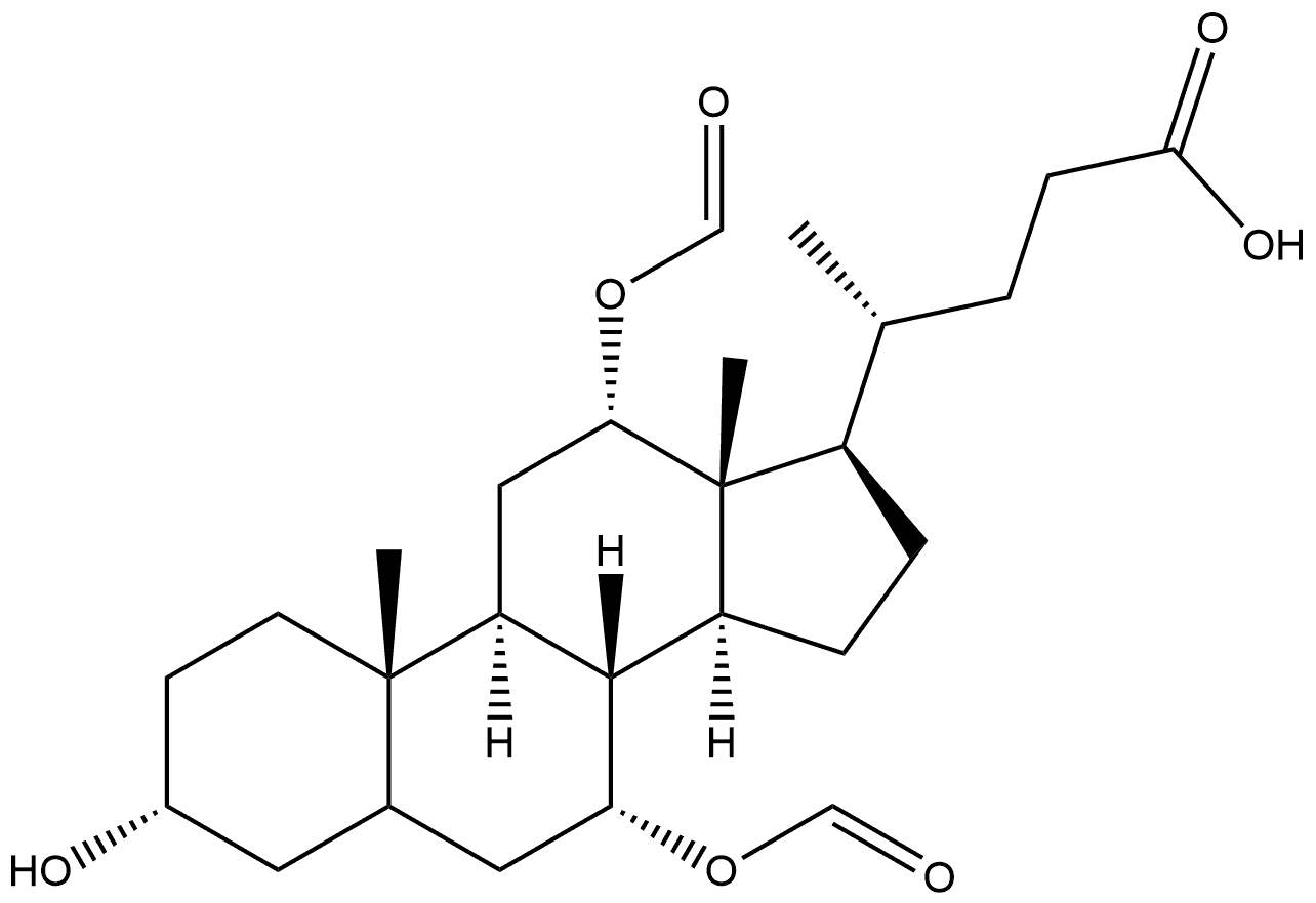 Cholan-24-oic acid, 7,12-bis(formyloxy)-3-hydroxy-, (3α,7α,12α)- Struktur