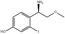 4-[(1R)-1-amino-2-methoxyethyl]-3-iodophenol Struktur