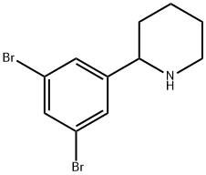 2-(3,5-dibromophenyl)piperidine Struktur