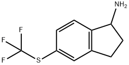 1H-Inden-1-amine, 2,3-dihydro-5-[(trifluoromethyl)thio]- Struktur