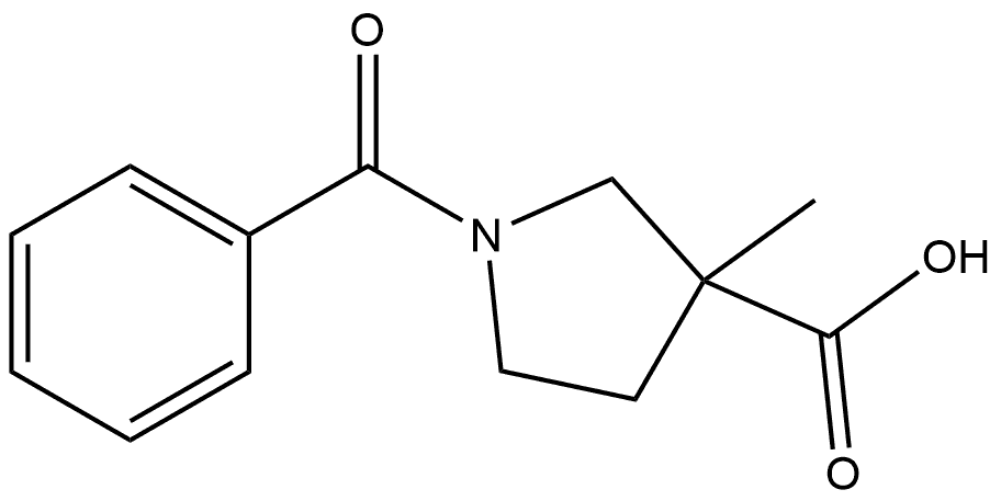 1-benzoyl-3-methyl-pyrrolidine-3-carboxylic acid Struktur