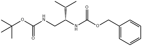 Carbamic acid, N-[(1S)-1-[[[(1,1-dimethylethoxy)carbonyl]amino]methyl]-2-methylpropyl]-, phenylmethyl ester Struktur