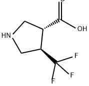 	(3R,4R)-4-(三氟甲基)吡咯烷-3-羧酸, 1283107-77-6, 結(jié)構(gòu)式