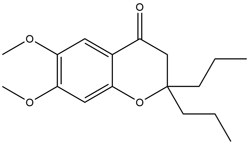 6,7-dimethoxy-2,2-dipropyl-3,4-dihydro-2H-1-benzopyran-4-one Struktur