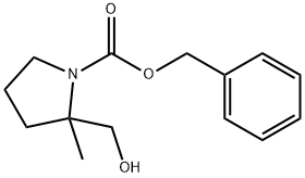 1-Pyrrolidinecarboxylic acid, 2-(hydroxymethyl)-2-methyl-, phenylmethyl ester Struktur