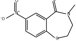 1,4-Benzoxazepin-5(2H)-one, 3,4-dihydro-4-methyl-7-nitro- Struktur