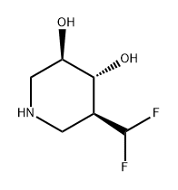 3,4-Piperidinediol, 5-(difluoromethyl)-, (3R,4R,5S)- Struktur