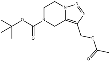 [1,2,3]Triazolo[1,5-a]pyrazine-5(4H)-carboxylic acid, 3-[(acetyloxy)methyl]-6,7-dihydro-, 1,1-dimethylethyl ester Struktur