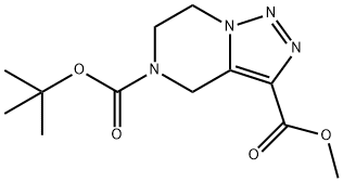 [1,2,3]Triazolo[1,5-a]pyrazine-3,5(4H)-dicarboxylic acid, 6,7-dihydro-, 5-(1,1-dimethylethyl) 3-methyl ester Struktur