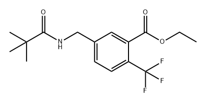 Benzoic acid, 5-[[(2,2-dimethyl-1-oxopropyl)amino]methyl]-2-(trifluoromethyl)-, ethyl ester Struktur