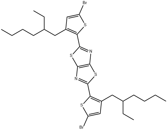 Thiazolo[5,4-d]thiazole, 2,5-bis[5-bromo-3-(2-ethylhexyl)-2-thienyl]- Struktur