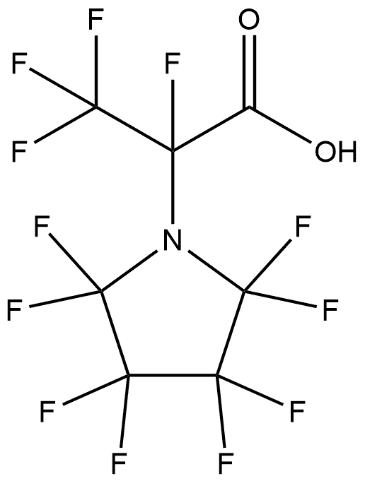 α,2,2,3,3,4,4,5,5-Nonafluoro-α-(trifluoromethyl)-1-pyrrolidineacetic acid Struktur