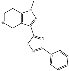 5-(1-Methyl-4,5,6,7-tetrahydro-1H-pyrazolo[4,3-c]pyridin-3-yl)-3-phenyl-1,2,4-oxadiazole hydrochloride Struktur