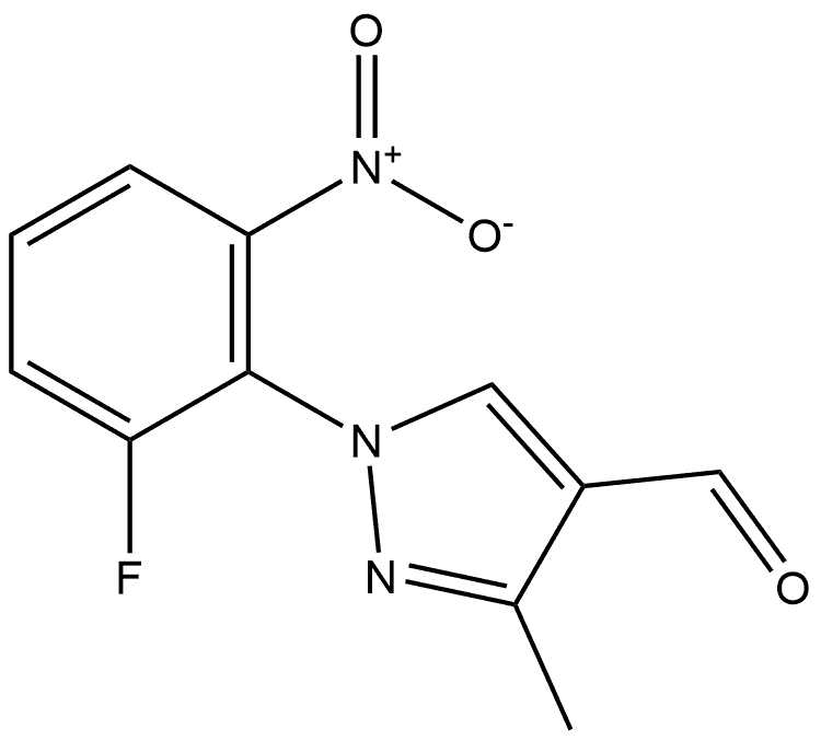 1-(2-fluoro-6-nitro-phenyl)-3-methyl-1h-pyrazole-4-carbaldehyde Struktur