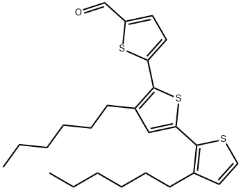 [2,2':5',2''-Terthiophene]-5-carboxaldehyde, 3',3''-dihexyl- Struktur