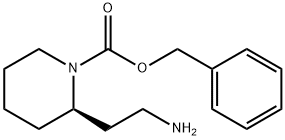 1-Piperidinecarboxylic acid, 2-(2-aminoethyl)-, phenylmethyl ester, (2R)- Struktur