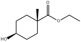 Cyclohexanecarboxylic acid, 4-hydroxy-1-methyl-, ethyl ester, trans- Struktur