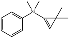 [(3,3-Dimethyl-1-cyclopropen-1-yl)dimethylsilyl]benzene Struktur