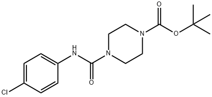 1-Piperazinecarboxylic acid, 4-[[(4-chlorophenyl)amino]carbonyl]-, 1,1-dimethylethyl ester Struktur