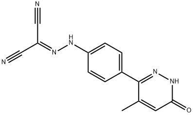 Propanedinitrile, 2-[2-[4-(1,6-dihydro-4-methyl-6-oxo-3-pyridazinyl)phenyl]hydrazinylidene]- Struktur