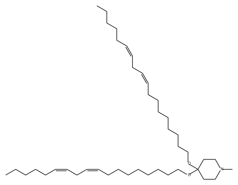 Piperidine, 1-methyl-4,4-bis[(9Z,12Z)-9,12-octadecadien-1-yloxy]- Struktur