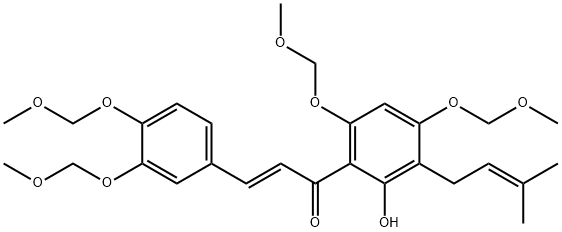 2',3,4,4',6'-Pentahydroxy-3'-prenylchalcone, derivative of Struktur