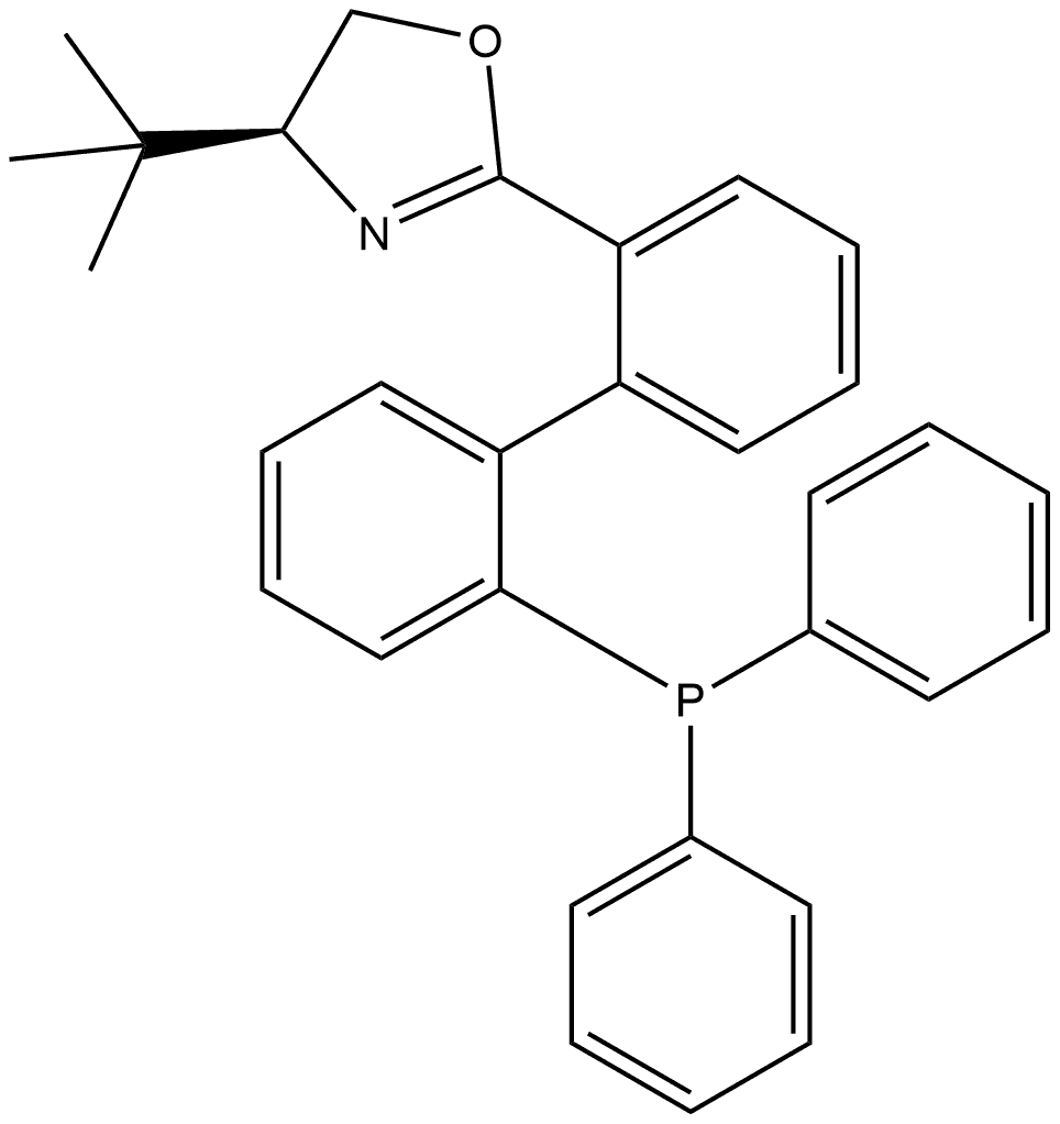 (1S,4S)-4-(tert-Butyl)-2-(2'-(diphenylphosphanyl)-[1,1'-biphenyl]-2-yl)-4,5-dihydrooxazole Struktur