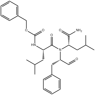 L-Leucinamide, N-[(phenylmethoxy)carbonyl]-L-leucyl-N-[(1S)-1-formyl-2-phenylethyl]- Structure