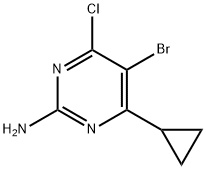 5-bromo-4-chloro-6-cyclopropylpyrimidin-2-amine Struktur