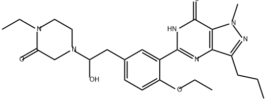 7H-Pyrazolo[4,3-d]pyrimidin-7-one, 5-[2-ethoxy-5-[2-(4-ethyl-3-oxo-1-piperazinyl)-2-hydroxyethyl]phenyl]-1,6-dihydro-1-methyl-3-propyl-|