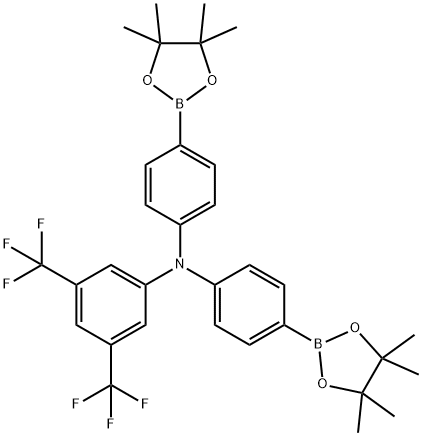 Benzenamine, N,N-bis[4-(4,4,5,5-tetramethyl-1,3,2-dioxaborolan-2-yl)phenyl]-3,5-bis(trifluoromethyl)- Struktur