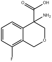 1H-2-Benzopyran-4-carboxylic acid, 4-amino-8-fluoro-3,4-dihydro- Struktur