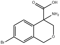 1H-2-Benzopyran-4-carboxylic acid, 4-amino-7-bromo-3,4-dihydro- Struktur