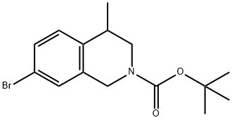 2(1H)-Isoquinolinecarboxylic acid, 7-bromo-3,4-dihydro-4-methyl-, 1,1-dimethylethyl ester Struktur