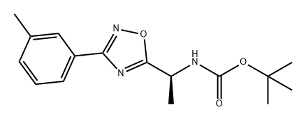 Carbamic acid, N-[(1S)-1-[3-(3-methylphenyl)-1,2,4-oxadiazol-5-yl]ethyl]-, 1,1-dimethylethyl ester Struktur