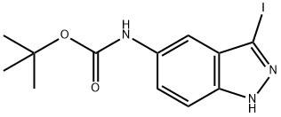 Carbamic acid, N-(3-iodo-1H-indazol-5-yl)-, 1,1-dimethylethyl ester Struktur