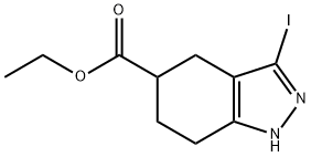 1H-Indazole-5-carboxylic acid, 4,5,6,7-tetrahydro-3-iodo-, ethyl ester Struktur