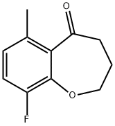 1-Benzoxepin-5(2H)-one, 9-fluoro-3,4-dihydro-6-methyl- Struktur