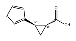 Cyclopropanecarboxylic acid, 2-(3-thienyl)-, (1R,2R)-rel- Struktur