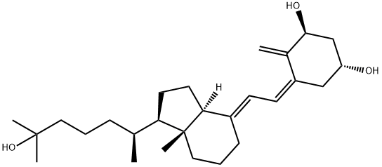 1,3-Cyclohexanediol, 4-methylene-5-[(2E)-2-[(1R,3aS,7aR)-octahydro-1-[(1S)-5-hydroxy-1,5-dimethylhexyl]-7a-methyl-4H-inden-4-ylidene]ethylidene]-, (1R,3S,5Z)- Struktur