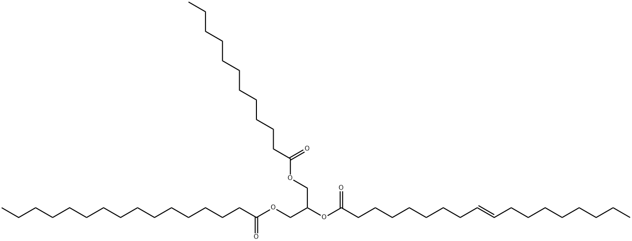 1-LAUROYL-2-ELAIDOYL-3-PALMITOYL-RAC-*GL YCEROL Struktur