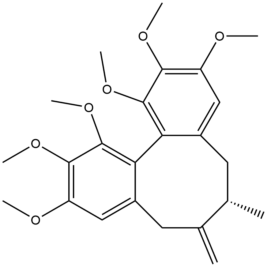 Dibenzo[a,c]cyclooctene, 5,6,7,8-tetrahydro-1,2,3,10,11,12-hexamethoxy-6-methyl-7-methylene-, (6S,12aS)- (9CI) Struktur