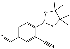 Benzonitrile, 5-formyl-2-(4,4,5,5-tetramethyl-1,3,2-dioxaborolan-2-yl)- Struktur